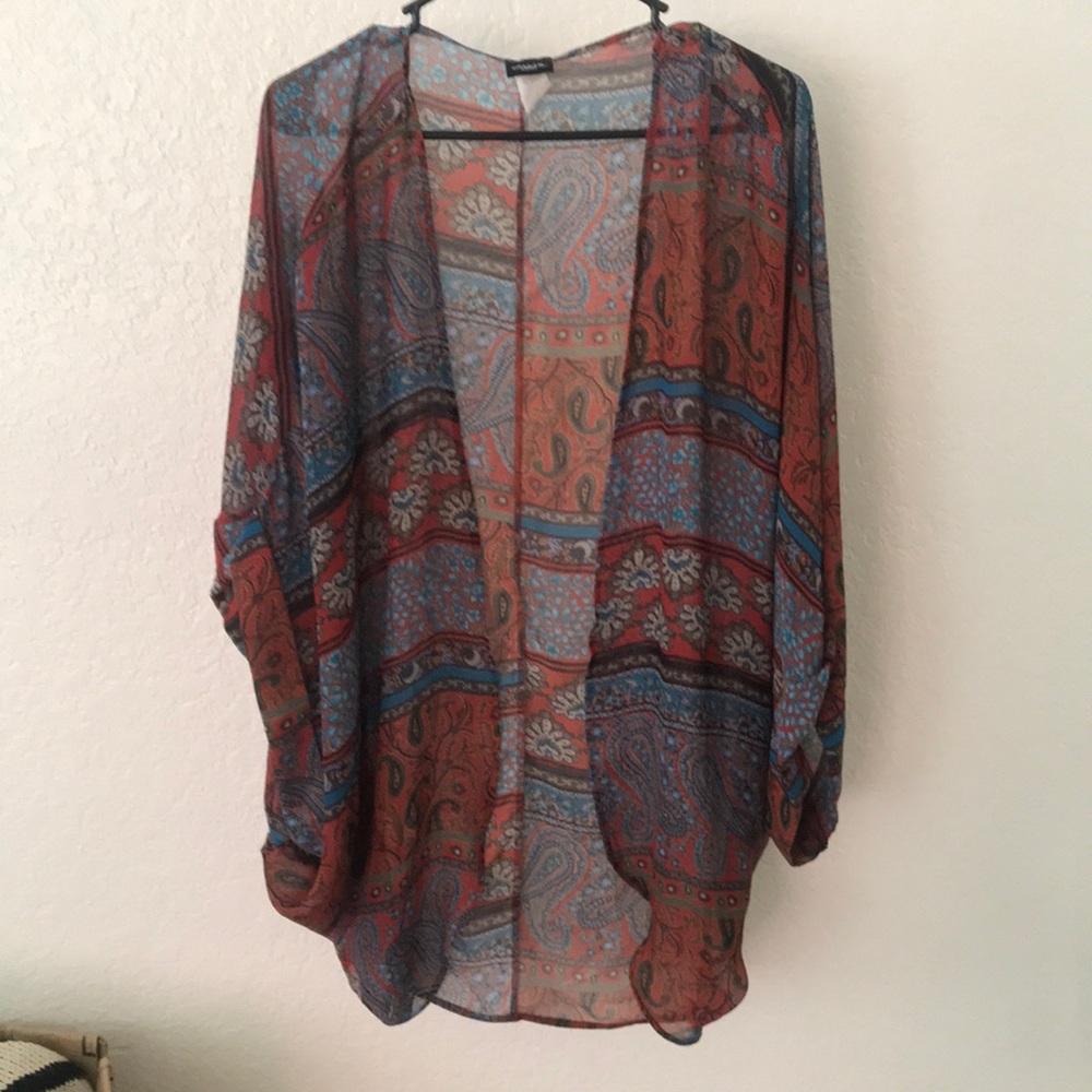 Floral sheer cardigan